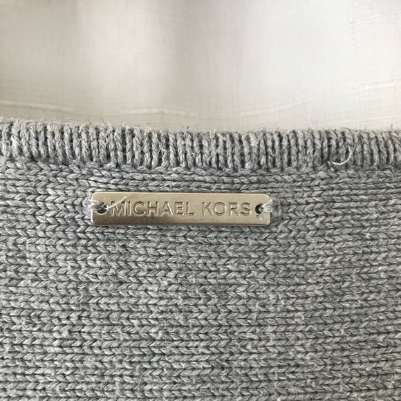 Micheal micheal kors gray long sleeve  sweater size medium Zipper sides - Picture 9 of 11